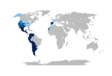Mapa de los países de habla hispana