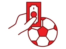Boleto de apuesta y balón de fútbol